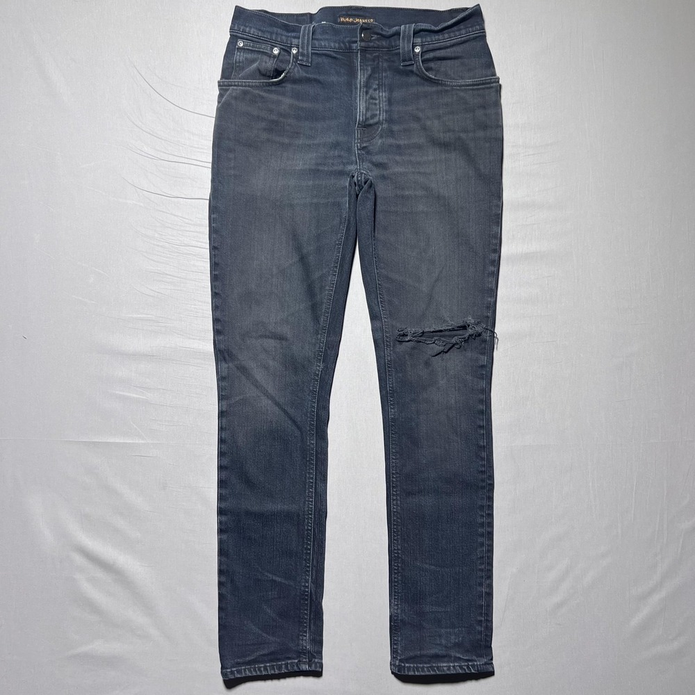 Nudie Jeans Co Jeans Mens 30x31 Blue Grim Tim 11 Months Button Fly Slim Straight